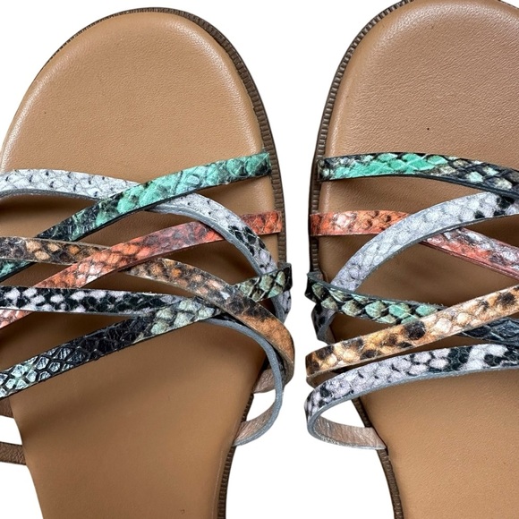 Madewell The Tracie Crisscross Slide Sandal in Snake Embossed Leather 9.5 - Picture 3 of 7
